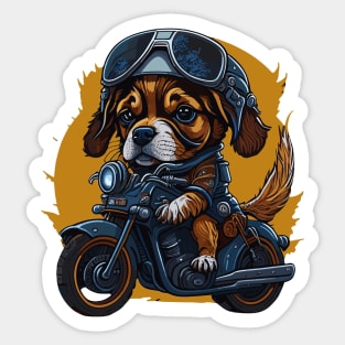 Cycle Cruise Cuddles Cruisin' Canine: A Tail-Wagging Ride on Two Wheels Biker Pup Sticker